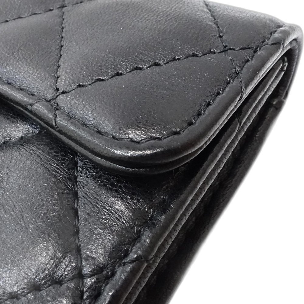CHANEL Black Lambskin Leather Card Holder - Picture 4 of 10